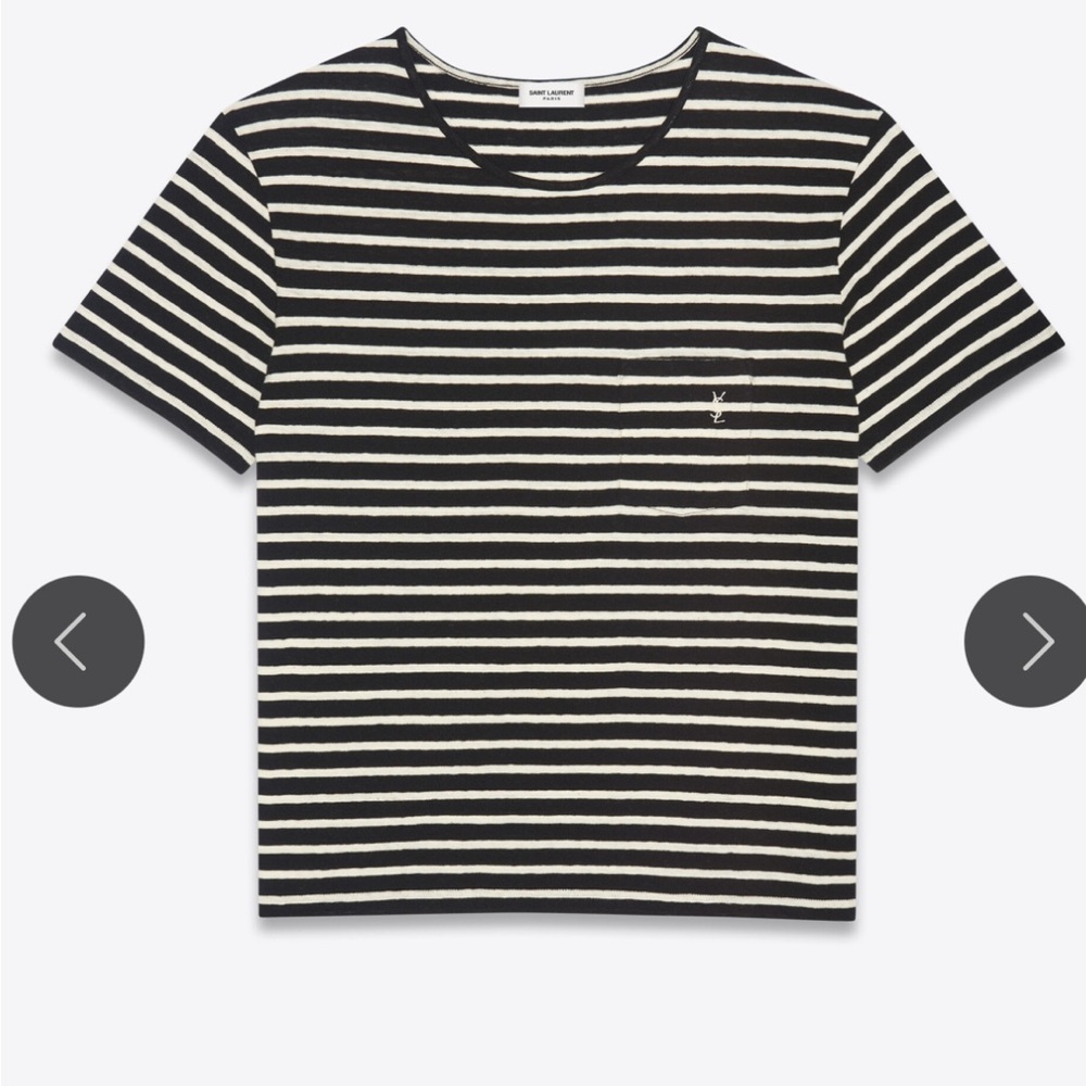 Saint Laurent Monochrome Striped Tee size Medium